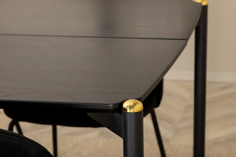 Pelle Matgrupp 190 cm Rektangulär med 6 Wrinkles stolar - Svart - Products - Möbler - Bord & matgrupp - Matgrupp