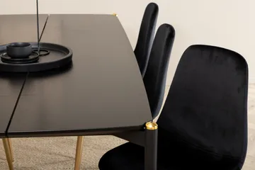 Pelle Matgrupp 190 cm Rektangulär med 6 Polar stolar - Svart/Guld - Products - Möbler - Bord & matgrupp - Matgrupp