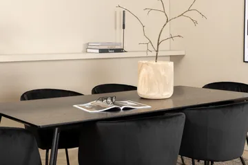Petra Matgrupp 190 cm Rektangulär med 6 Berit stolar - Svart - Products - Möbler - Bord & matgrupp - Matgrupp