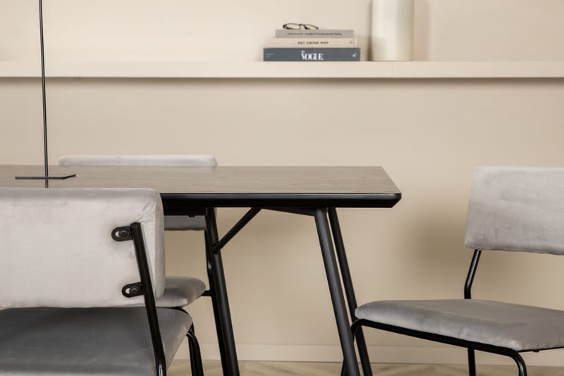 Petra Matgrupp 190 cm Rektangulär med 6 Kenth stolar - Svart - Products - Möbler - Bord & matgrupp - Matgrupp