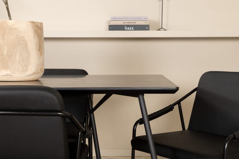 Petra Matgrupp 190 cm Rektangulär med 6 Tvista stolar - Svart - Products - Möbler - Bord & matgrupp - Matgrupp