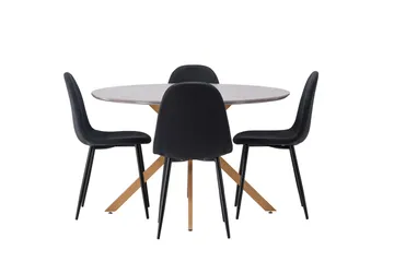 Piazza Matgrupp + 4 stolar Rektangulär - Grå - Products - Möbler - Bord & matgrupp - Matgrupp