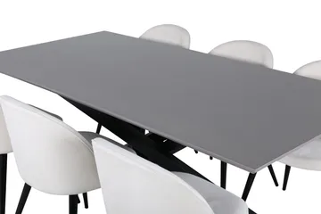 Piazza Matgrupp 180 cm Rektangulär med 6 Velvet stolar - Beige - Products - Möbler - Bord & matgrupp - Matgrupp