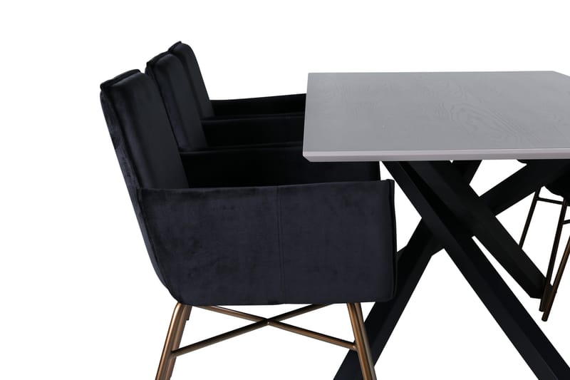 Piazza Matgrupp 180 cm Rektangulär med 6 Petra stolar - Svart - Products - Möbler - Bord & matgrupp - Matgrupp