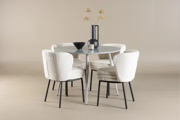 Plaza Matgrupp 100 cm Rund med 4 Agnes stolar - Grå/Vit - Products - Möbler - Bord & matgrupp - Matgrupp