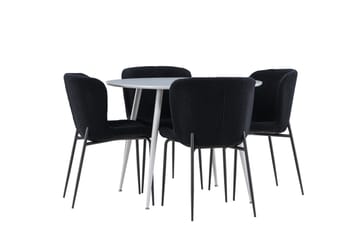 Plaza Matgrupp 100 cm Rund med 4 Modesto stolar - Grå/Svart - Products - Möbler - Bord & matgrupp - Matgrupp