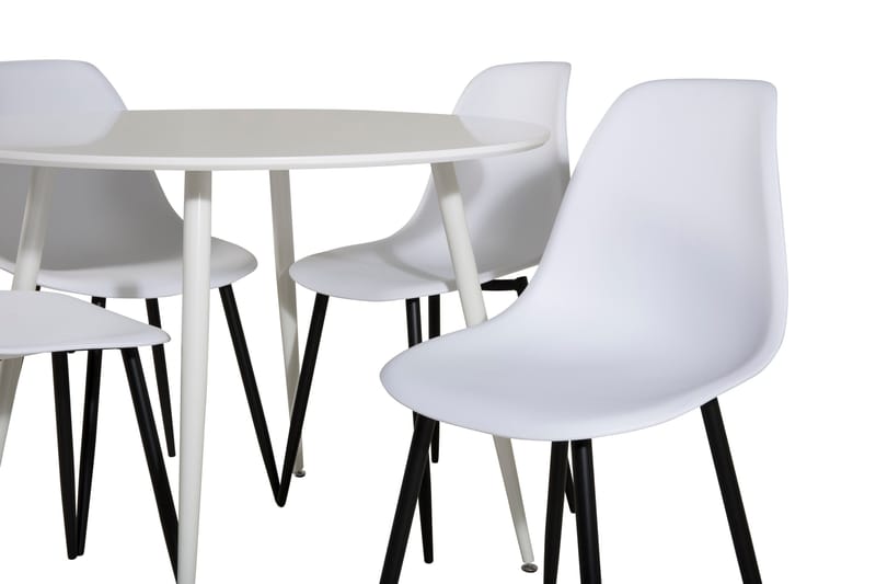 Plaza Matgrupp 100 cm Rund med 4 Polar stolar - Svart - Products - Möbler - Bord & matgrupp - Matgrupp