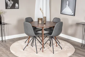 Plaza Matgrupp 100 cm Rund med 4 Polar stolar - Svart - Products - Möbler - Bord & matgrupp - Matgrupp