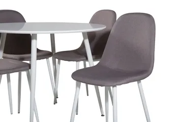 Plaza Matgrupp 100 cm Rund med 4 Polar stolar - Grå - Products - Möbler - Bord & matgrupp - Matgrupp