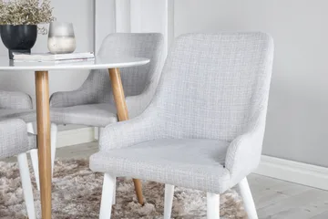 Plaza Matgrupp 100 cm Rund med 4 Plaza stolar - Grå - Products - Möbler - Bord & matgrupp - Matgrupp