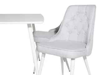 Polar Matgrupp 120 cm Rektangulär med 4 Velvet Deluxe stolar - Grå - Products - Möbler - Bord & matgrupp - Matgrupp