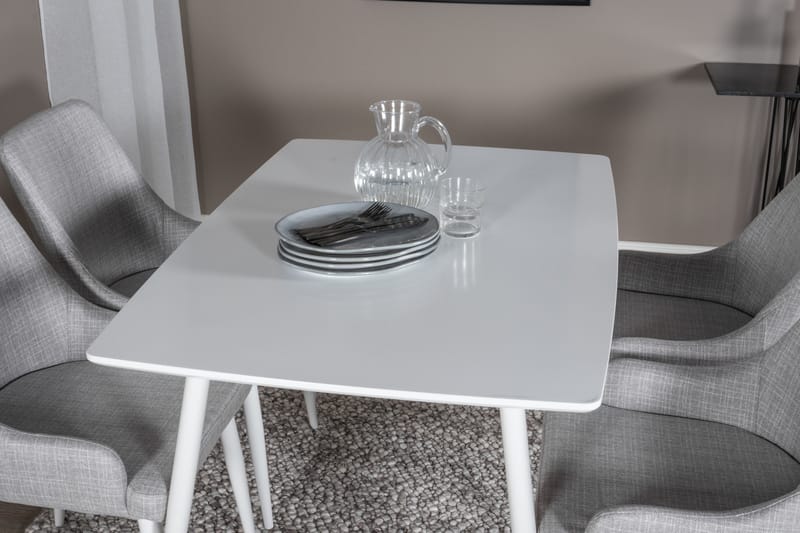 Polar Matgrupp 120 cm Rektangulär med 4 Plaza stolar - Grå - Products - Möbler - Bord & matgrupp - Matgrupp