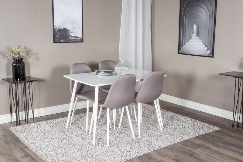 Polar Matgrupp 120 cm Rektangulär med 4 Polar stolar - Grå - Products - Möbler - Bord & matgrupp - Matgrupp