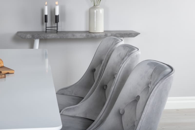 Polar Matgrupp 180 cm Rektangulär med 6 Velvet Deluxe stolar - Svart - Products - Möbler - Bord & matgrupp - Matgrupp