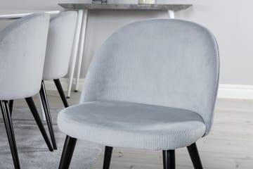 Polar Matgrupp 180 cm Rektangulär med 6 Velvet stolar - Svart - Products - Möbler - Bord & matgrupp - Matgrupp