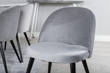 Polar Matgrupp 180 cm Rektangulär med 6 Velvet stolar - Svart - Products - Möbler - Bord & matgrupp - Matgrupp