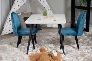 Polar Matgrupp 80 cm Rektangulär med 2 Velvet stolar - Svart - Products - Möbler - Bord & matgrupp - Matgrupp