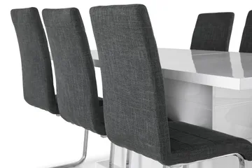 Ratliff Förlängningsbar Matgrupp 180 cm med 6 Cibus Stol - Vit/Grå/Krom - Products - Möbler - Bord & matgrupp - Matgrupp
