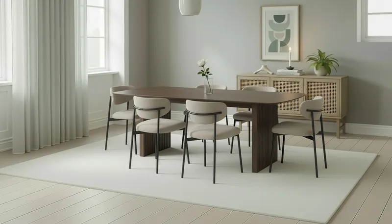 Richeto Matbord 240 cm med 6 Lucy Matstolar - Rökt ek / Greige Bouclé - Products - Möbler - Bord & matgrupp - Matgrupp