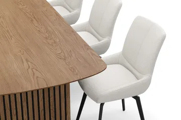 Richeto Matgrupp 210 cm med 6 Mora Snurrstolar - Naturlig finish/Ljusbeige - Products - Möbler - Bord & matgrupp - Matgrupp