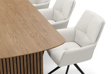 Richeto Matgrupp 240 cm med 6 Torsby Snurrstolar - Naturlig finish/Ljusbeige - Products - Möbler - Bord & matgrupp - Matgrupp