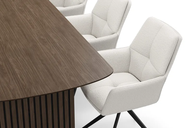 Richeto Matgrupp 240 cm med 6 Torsby Snurrstolar - Rökt ek/Ljusbeige - Products - Möbler - Bord & matgrupp - Matgrupp