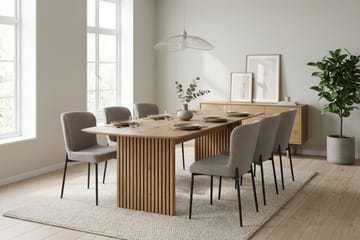 Richeto Matgrupp Ek 240 cm med 6 Elsie Matstolar - Ek/Ljusgrå - Products - Möbler - Bord & matgrupp - Matgrupp