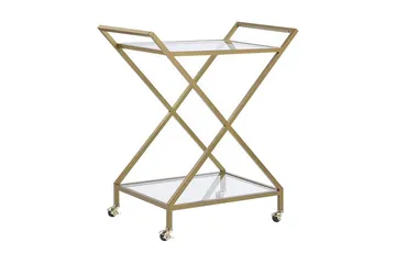Serveringsvagn glas/guld IVERA - Guld - Products - Möbler - Bord & matgrupp - Serveringsvagn & serveringsbord - Rullvagn, rullbord & serveringsbord