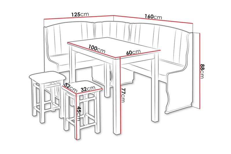 Sialana Matgrupp - Trä/Svart - Products - Möbler - Bord & matgrupp - Matgrupp