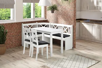 Sialana Matgrupp - Vit/Svart - Products - Möbler - Bord & matgrupp - Matgrupp