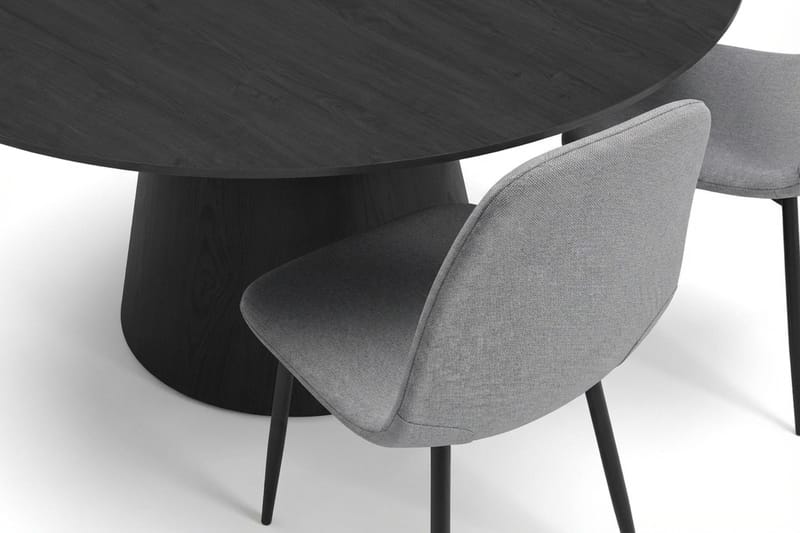 Siena Matgrupp runt 130 cm Svart med 6 Nibe Matstolar - Svart - Products - Möbler - Bord & matgrupp - Matgrupp