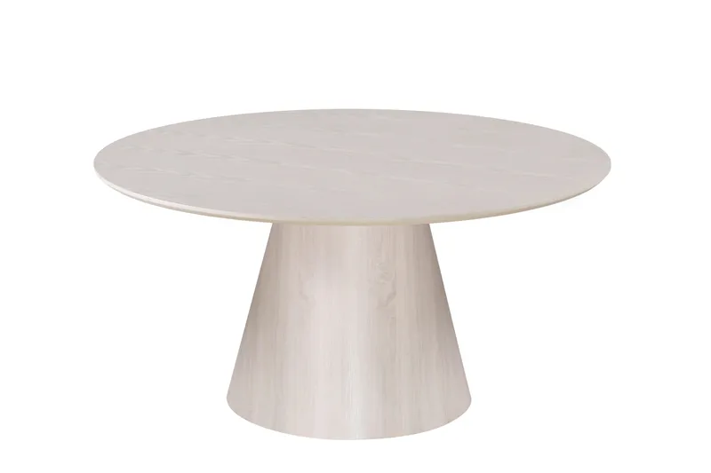 Siena Stort Matbord Runt 150cm Fanér, Vitpigmenterat