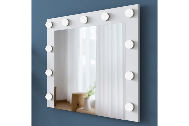 Ramender Stort Sminkbord med spegel och lampor med förvaring - Vit - Products - Möbler - Bord & matgrupp - Sminkbord & toalettbord