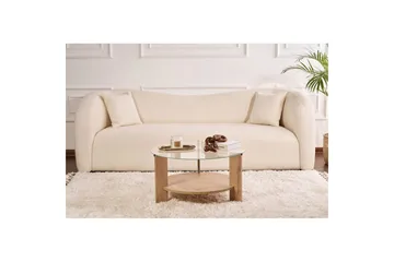 Soffbord Clara 75 cm med Glasskiva - Safir Ek / Transparent - Products - Möbler - Bord & matgrupp - Soffbord