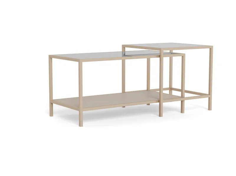 Hasslevik Soffbord 90 cm, Klar/Grå