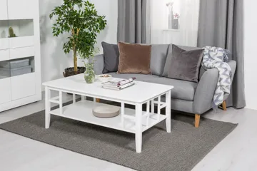 Piteå Soffbord 130 cm med Förvaring Hylla - Vit - Products - Möbler - Bord & matgrupp - Soffbord - Soffbord med förvaring