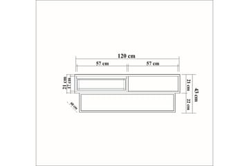 Pocono Soffbord 120 cm med Förvaring Hylla + Låda - Mörkbrun/Svart - Products - Möbler - Bord & matgrupp - Soffbord - Soffbord med förvaring