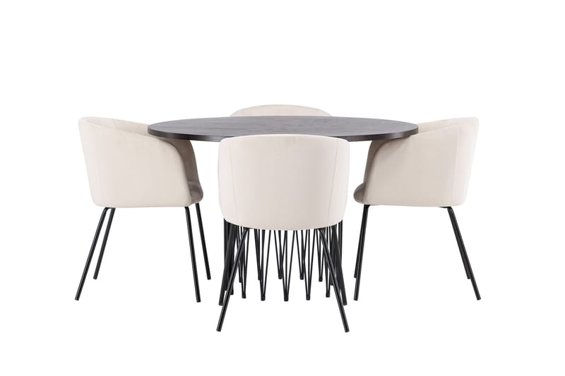 Stone Matgrupp 120 cm Rund med 4 Berit stolar - Beige - Products - Möbler - Bord & matgrupp - Matgrupp
