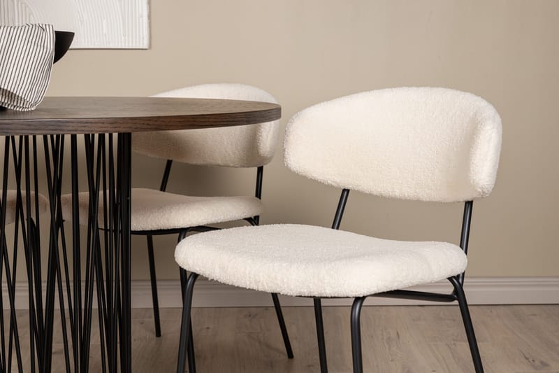 Stone Matgrupp 120 cm Rund med 4 Chico Stolar - Svart - Products - Möbler - Bord & matgrupp - Matgrupp