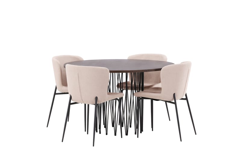 Stone Matgrupp 120 cm Rund med 4 Modesto stolar - Mörkgrå - Products - Möbler - Bord & matgrupp - Matgrupp