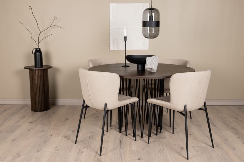 Stone Matgrupp 120 cm Rund med 4 Modesto stolar - Mörkgrå - Products - Möbler - Bord & matgrupp - Matgrupp