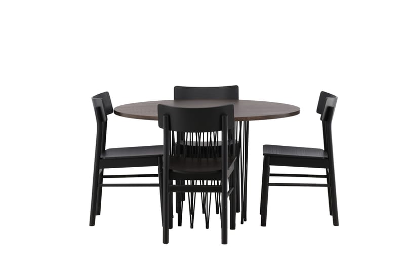Stone Matgrupp 120 cm Rund med 4 Montros stolar - Svart - Products - Möbler - Bord & matgrupp - Matgrupp