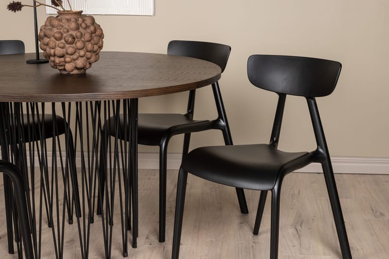 Stone Matgrupp 120 cm Rund med 4 Ursholmen stolar - Svart - Products - Möbler - Bord & matgrupp - Matgrupp