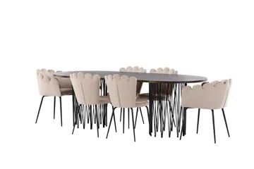 Stone Matgrupp 220 cm Oval med 2 Limhamn stolar - Beige - Products - Möbler - Bord & matgrupp - Matgrupp