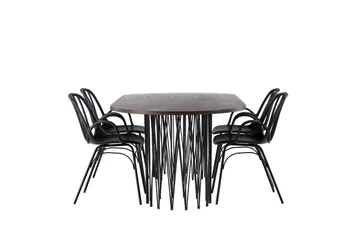 Stone Matgrupp 220 cm Oval med 4 Dyrön stolar - Svart - Products - Möbler - Bord & matgrupp - Matgrupp