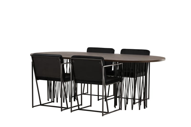 Stone Matgrupp 220 cm Oval med 4 Richmond stolar - Svart - Products - Möbler - Bord & matgrupp - Matgrupp