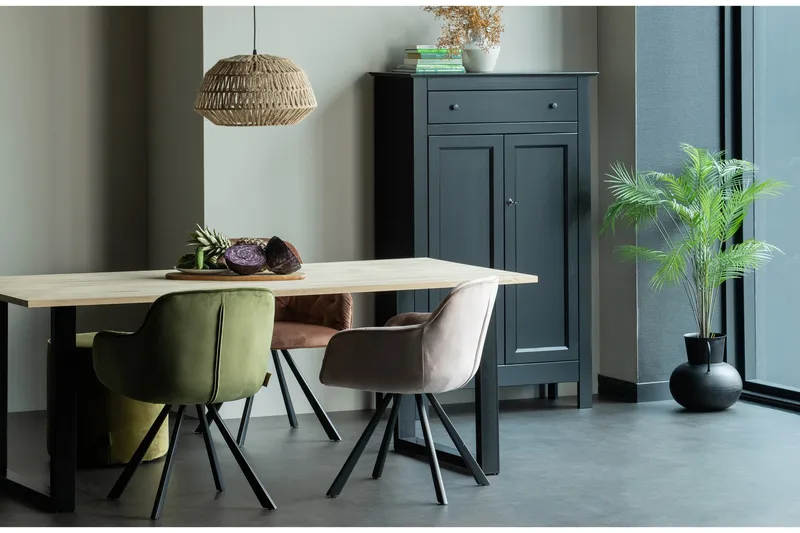 Tablo Matbord U-Formade Ben 200 cm - Ek/Svart - Products - Möbler - Bord & matgrupp - Matbord & köksbord