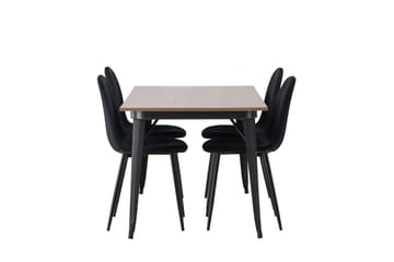 Tempe Matgrupp 140 cm Rektangulär med 4 Polar stolar - Svart - Products - Möbler - Bord & matgrupp - Matgrupp