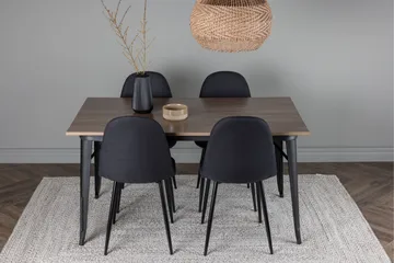 Tempe Matgrupp 140 cm Rektangulär med 4 Polar stolar - Svart - Products - Möbler - Bord & matgrupp - Matgrupp