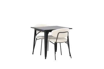 Tempe Matgrupp 80 cm Rektangulär med 2 Chico Stolar - Svart - Products - Möbler - Bord & matgrupp - Matgrupp